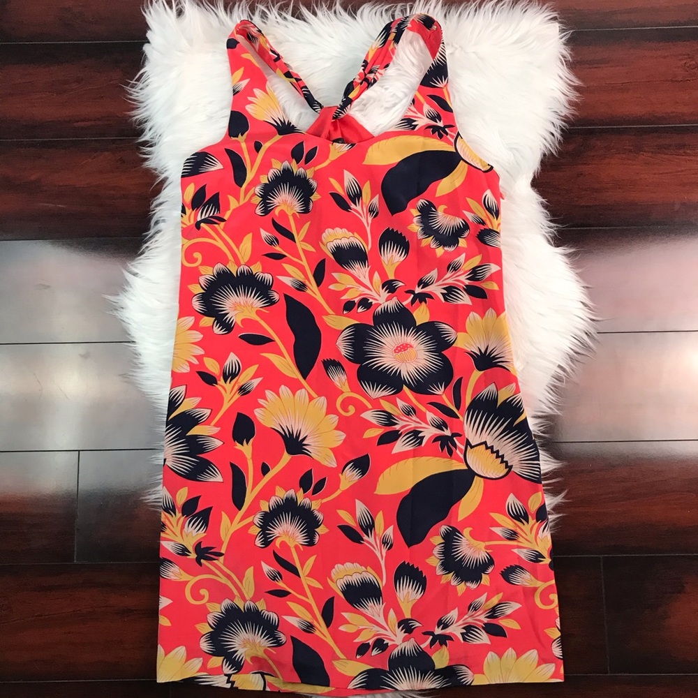 ❌SOLD❌Crew Twist Back Floral Hibiscus Orange - Picture 1 of 8